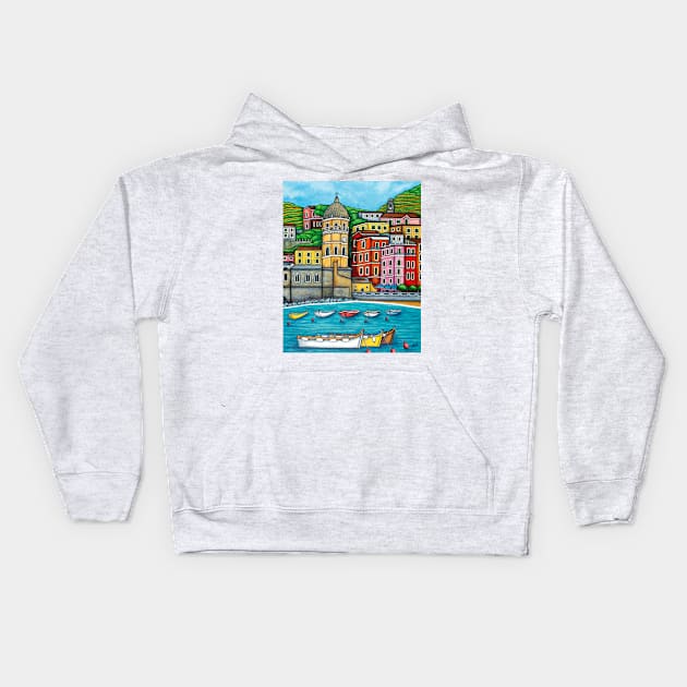 Colours of Vernazza, Cinque Terre Kids Hoodie by LisaLorenz